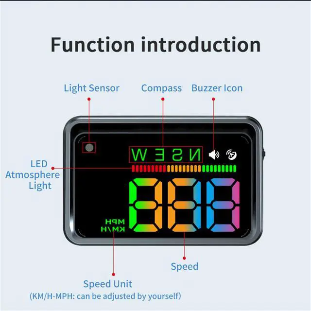 Alt view image 6 of 7 - Heads up Display for Cars,HUD,Head up Display for Car,Car Speedometer Display,Automatic Brightness Adjustment,Speeding Alert,USB Cable Plug & Play