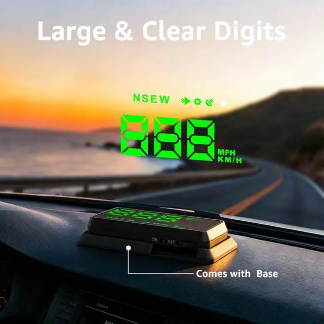 Alt view image 2 of 7 - Heads up Display for Cars,Car HUD,Head up Display for Car,Car Speedometer Display,Automatic Brightness Adjustment,Speeding Alert,USB Cable Plug & Play