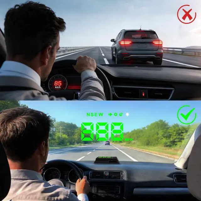 Alt view image 4 of 7 - Heads up Display for Cars,Car HUD,Head up Display for Car,Car Speedometer Display,Automatic Brightness Adjustment,Speeding Alert,USB Cable Plug & Play