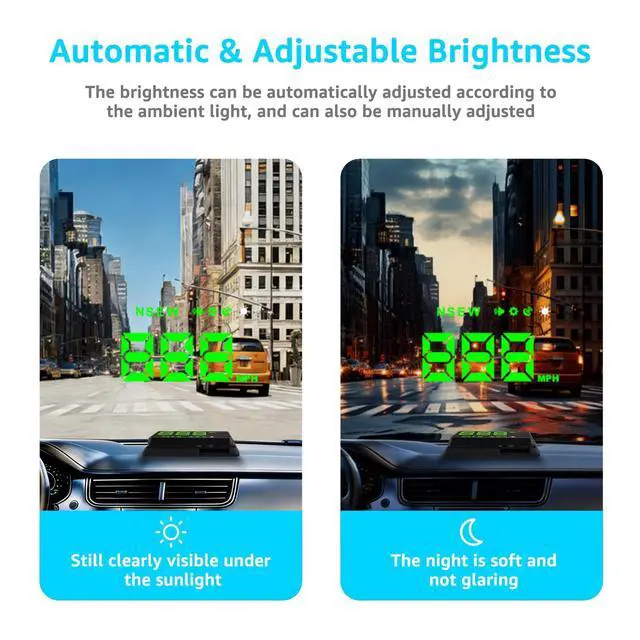 Alt view image 5 of 7 - Heads up Display for Cars,Car HUD,Head up Display for Car,Car Speedometer Display,Automatic Brightness Adjustment,Speeding Alert,USB Cable Plug & Play