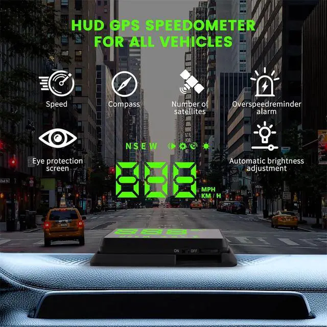 Alt view image 7 of 7 - Heads up Display for Cars,Car HUD,Head up Display for Car,Car Speedometer Display,Automatic Brightness Adjustment,Speeding Alert,USB Cable Plug & Play