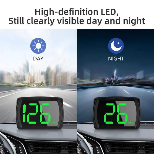 Alt view image 4 of 7 - GPS Digital Speed Meter Speedometer HUD with MPH Speed Head Up Display for All Cars, USB Cable Plug & Play