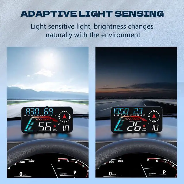 Alt view image 7 of 7 - Hud Car Head Up Display G12 with HD LED Display for All Speedometer for All Speedometer Models, with Adaptive Light Sensing