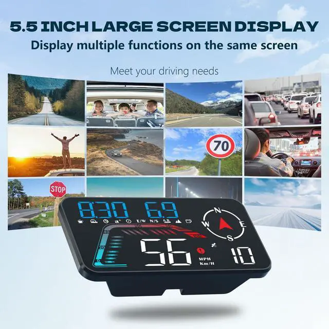 Alt view image 6 of 7 - Hud Car Head Up Display G12 with HD LED Display for All Speedometer for All Speedometer Models, with Adaptive Light Sensing