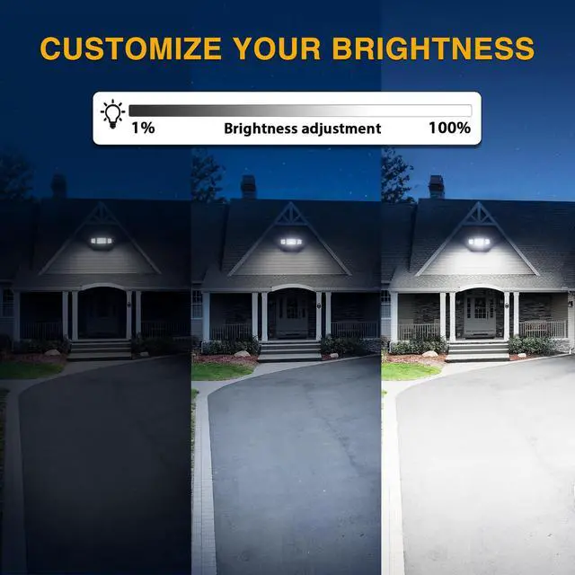 Alt view image 5 of 7 - 80W Dusk to Dawn Outdoor Lighting,Plug in LED Flood Lights,Black Outdoor Lights with Remote,8000LM Security Light,IP66 Waterproof Lighting,2Modes 3 Adjustable Heads Light for Garage Yard