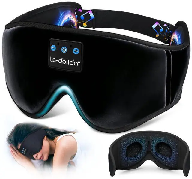 Main image of Sleep Headphones, 3D Sleep Mask Bluetooth Wireless Music Eye Mask, Sleeping Headphones for Side Sleepers Sleep Mask with Bluetooth Headphones Ultra-Thin Stereo Speakers Perfect for Sleeping
