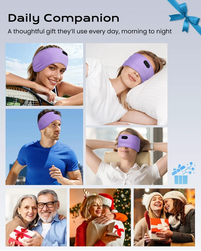 Alt view image 7 of 7 - Sleep Headphones Bamboo Bluetooth Headband for Side Sleepers Sleeping Headbands Wireless Sports Earphones Sweat Resistant Earbuds for Workout Running Cool Gadgets Unique Gifts for Women