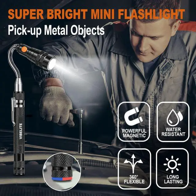 Alt view image 7 of 7 - Telescoping Magnetic Pick Up Tool with 1lb& 15lb Pickup Rod, Round& Square 360 Swivel Adjustable Inspection Mirror, Flexible LED Flashlight, Fathers Day Dad Gifts, Birthday Gifts for Men Women Him