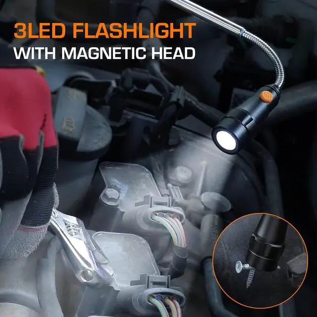 Alt view image 5 of 7 - 2-Piece Magnetic Pick Up Tool Set, Telescoping 360 Swivel Extensible Magnet Tool with LED Light, Gift for Dad, Mom, Husband, Birthday, Mechanic & Garage Tool