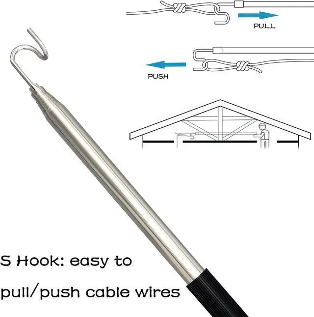Alt view image 4 of 7 - Pickup Grabber Telescopic Magnetic Pickup Tool with Hook Pick-Up Pole Wire Fish Stick Pocket extendable Magnet Pickup Tool (72")