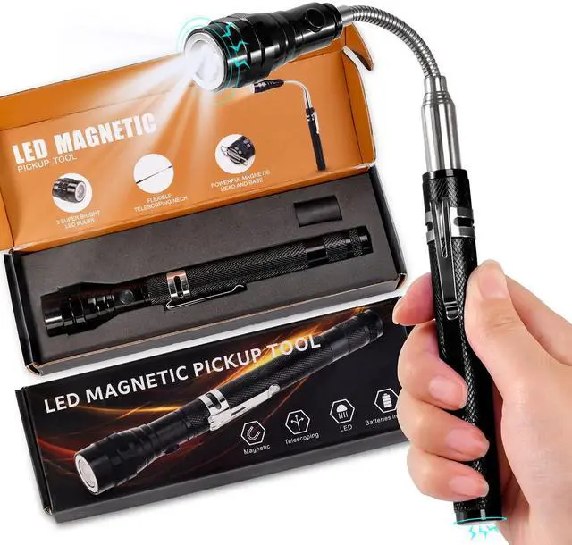 Main image of Magnetic Flashlight Fathers Day Dad Gifts for Men, Stocking Stuffers for Men Adults, Pickup Tool Cool Extendable Magnet Telescoping Gadgets Easter Birthday for Him Handyman