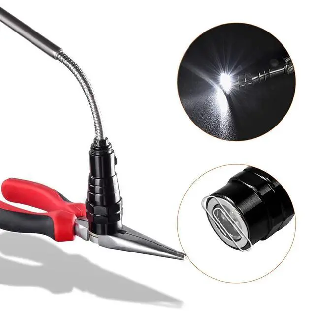 Alt view image 2 of 7 - Magnetic Flashlight Fathers Day Dad Gifts for Men, Stocking Stuffers for Men Adults, Pickup Tool Cool Extendable Magnet Telescoping Gadgets Easter Birthday for Him Handyman