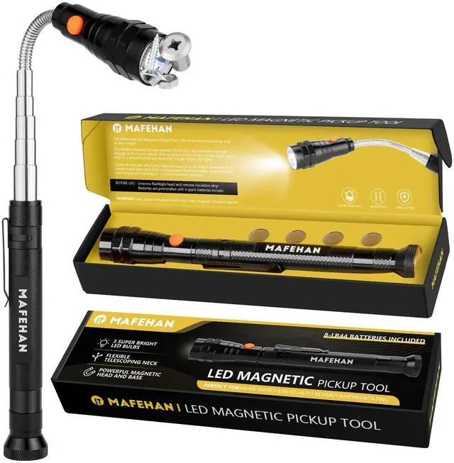Main image of Fathers Day Gifts for Dad, Magnetic Pickup Tool with LED Light, Telescoping Magnetic Retrieval Tool Extends to 22.5", Flexible Neck Pickup Magnet for Screws Bolts Nuts, Cool Gadgets for Men