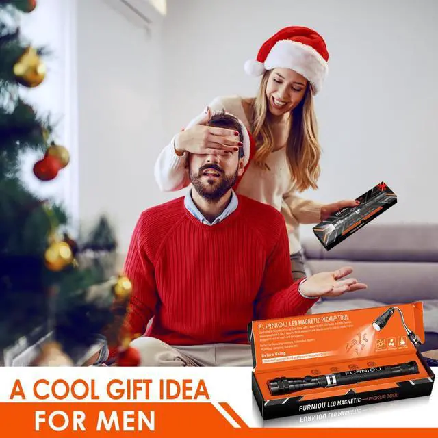 Alt view image 2 of 7 - Fathers Day Gifts for Men, LED Magnetic Pickup Tool, Stocking Stuffers For Adults,Birthday Gifts for Men, Extendable Magnetic Flashlight, Mens Gifts for Women Husband Grandpa Him,Cool Gadgets