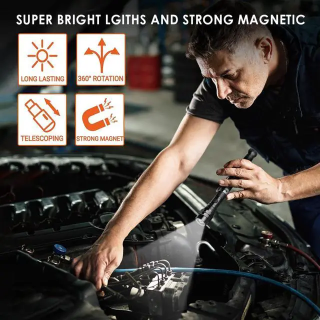 Alt view image 5 of 7 - Fathers Day Gifts for Men, LED Magnetic Pickup Tool, Stocking Stuffers For Adults,Birthday Gifts for Men, Extendable Magnetic Flashlight, Mens Gifts for Women Husband Grandpa Him,Cool Gadgets