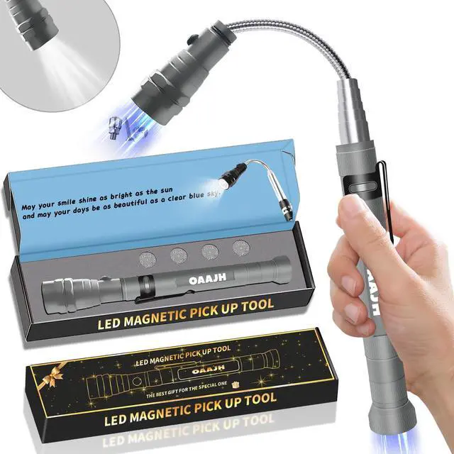 Main image of Christmas Stocking Stuffers for Adults, Magnetic Pickup Tool with 3 LED Lights, Telescoping Magnet Flashlight Gifts Dad Gifts from Daughter Son Wife, Cool Gadgets for Men 2025, Birthday Gifts for Men
