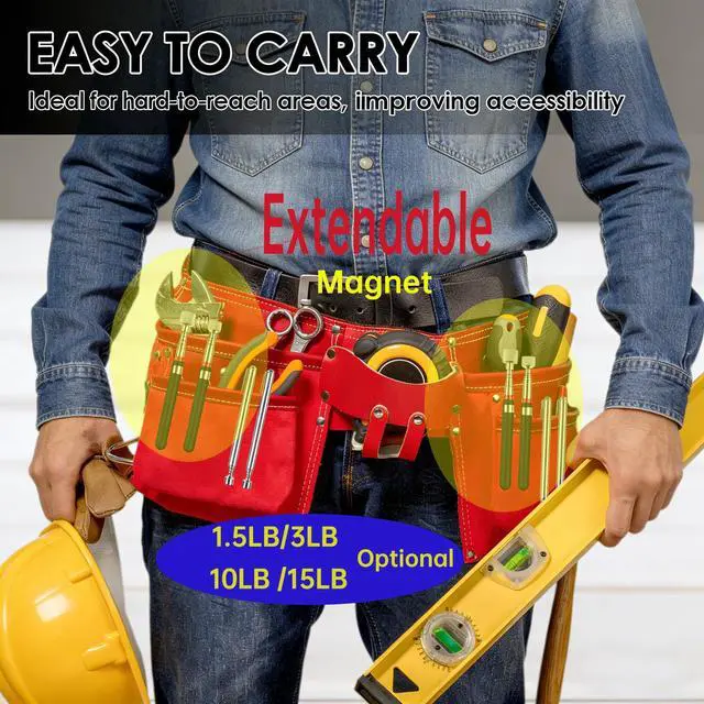 Alt view image 4 of 7 - 8Pcs Telescoping Magnetic Pickup Tool 1.5LB 3LB 10LB 15LB Extendable Magnet Stick Set Grabber Tools Stainless Steel Portable Bolt Screws Reacher Magnetic Nail Picker for Men Husband Birthday Christmas