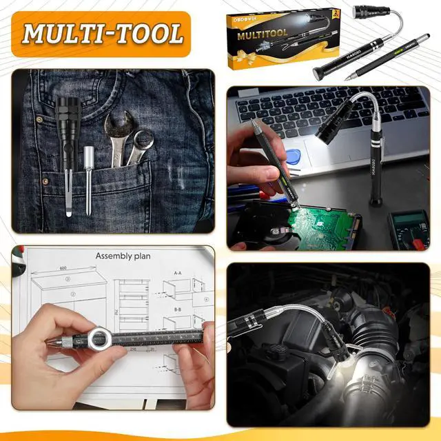 Alt view image 7 of 7 - Extendable Magnet Pickup Tool Set 2PCS,Anniversary Birthday Gifts Valentine's Day for Him Men Dad Husband Boyfriend, 360° Flexible Telescoping Magnetic Pick Up Tool, Mechanic Gadgets