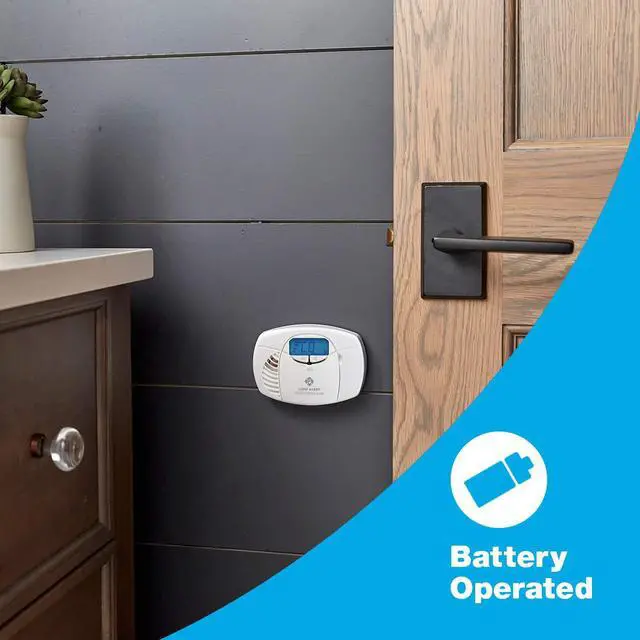 Alt view image 4 of 6 - Carbon Monoxide Detector Alarm|No Outlet Required with Digital Display and Peak Memory, Battery Operated, CO410 , White