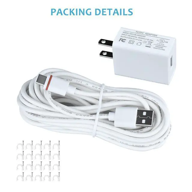 Alt view image 4 of 6 - 16Ft USB-C Power Cord with Adapter for Ring Stick Up Cam Pro,Ring Spotlight Cam Plus-1PACK