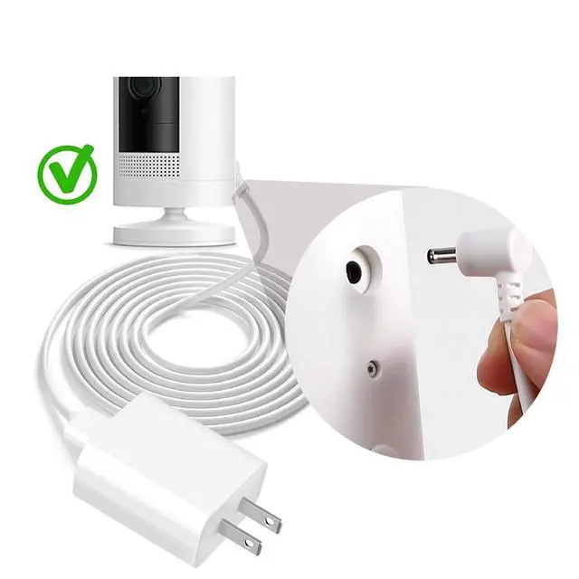 Alt view image 4 of 4 - Adapter Charger for Ring Stick Up Cam Battery/Plug-in 3rd Gen/2nd & Ring Pan Tilt Stick Up Camera,Spotlight, Spotlight Cam Plus/Pro Indoor/Outdoor Weatherproof Charging Cable Power Cord 6FT