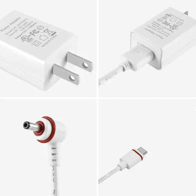 Alt view image 2 of 5 - for Ring Camera Power Cord, Power Adapter Compatible with Stick Up Cam 2nd/3rd Gen Battery/Plug in, Ring Spotlight Cam Battery, 16Ft Long Cable, Waterproof (2Pack)