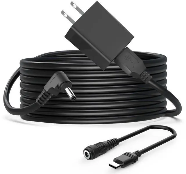 Main image of 13.2FT Charger Cable Power Adapter Compatible with Ring Stick Up Cam Battery/Plug-in 3rd Gen/2nd Gen & Ring Pan Tilt Stick Up Camera, Indoor/Outdoor Weatherproof Power Cord, Black