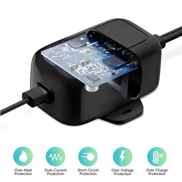 Alt view image 3 of 7 - Outdoor Power Adapter for Ring Stick Up Cam Battery/Plug-in 3rd Gen, 25ft Weather Resistant Charging Cable with Barrel Plug Continuously Charge Your Security Camera, Black