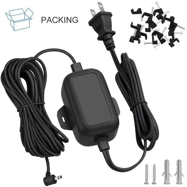 Alt view image 7 of 7 - Outdoor Power Adapter for Ring Stick Up Cam Battery/Plug-in 3rd Gen, 25ft Weather Resistant Charging Cable with Barrel Plug Continuously Charge Your Security Camera, Black