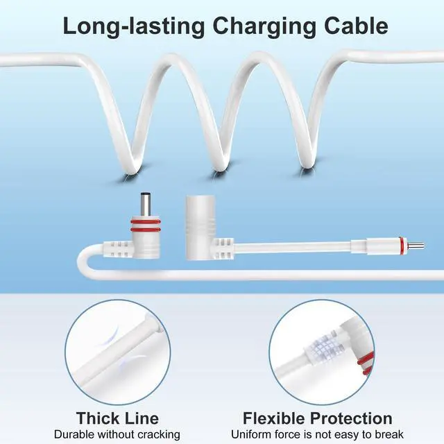 Alt view image 7 of 7 - 25FT Power Cord Compatible with Ring Spotlight Cam Pro(Battery), Stick Up Cam Battery, Plug-in/Stick up Cam Pro/RingTilt Indoor Cam,10W Ring Cable with Light DC Port & Type C Port (White)