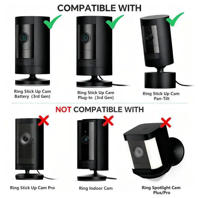 Alt view image 2 of 7 - Outdoor Power Adapter for Ring Stick Up Cam Battery/Plug-in 3rd Gen, 25ft Weather Resistant Charging Cable with Barrel Plug Continuously Charge Your Security Camera, Black
