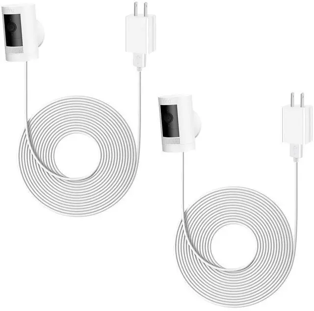 Main image of for Ring Camera Power Cord, Power Adapter Compatible with Stick Up Cam 2nd/3rd Gen Battery/Plug in, Ring Spotlight Cam Battery, 16Ft Long Cable, Waterproof (2Pack)