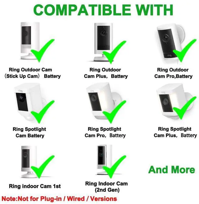 Alt view image 2 of 7 - 20FT Power Adapter and Cable for Ring Outdoor CamStick Up Cam/Pro/Plus(Battery), Ring Spotlight Cam/Pro/Plus(Battery), Weatherproof Charging Power Cord with Charger,2Pack