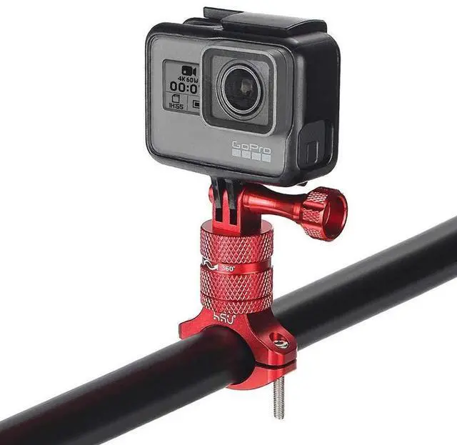 Alt view image 2 of 7 - Bike Handlebar Mount for Gopro Hero 13/12/11/10/9/8/7/6/5/4 AKASO Campark Osmo Action 3/4 and Other Action Cameras, 360 Degrees Rotary Motorcycle Mount (Red)
