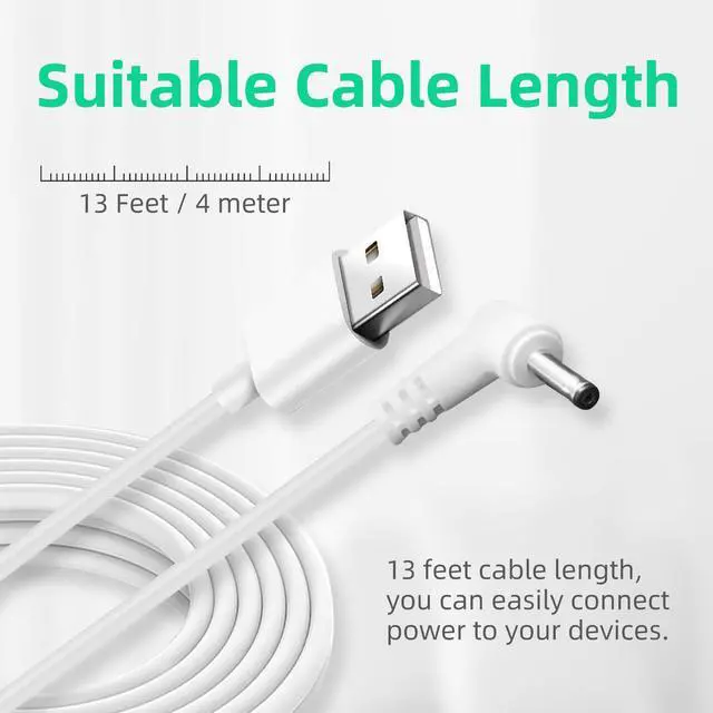 Alt view image 4 of 5 - 13.1 ft Power Adapter Charger for Ring Stick Up Cam Plug in, Ring Pan Tilt Stick Up Cam, Spotlight Cam/Cam Pro Plug-in Camera Charging Cable Cord Replacement