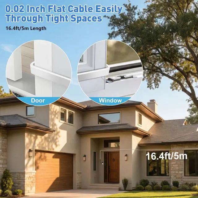Alt view image 4 of 7 - 16.4ft/5m Charger Cable for Ring Battery Doorbell (2nd Gen-2020/2024Release), Unique L-Shaped 0.003 Connector More Fit Snugly & Weatherproof, UL Power Adapter, 24 Hours Power Supply for Ring Doorbell
