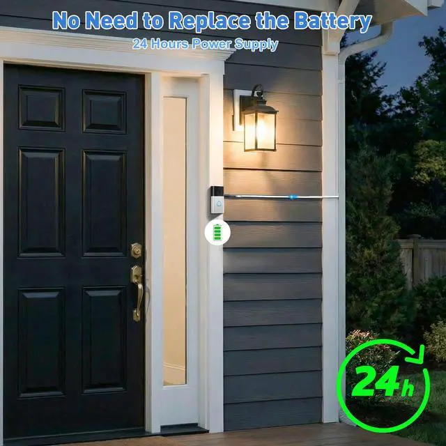 Alt view image 5 of 7 - 16.4ft/5m Charger Cable for Ring Battery Doorbell (2nd Gen-2020/2024Release), Unique L-Shaped 0.003 Connector More Fit Snugly & Weatherproof, UL Power Adapter, 24 Hours Power Supply for Ring Doorbell