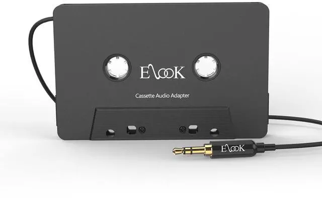 Main image of Car Cassette Aux Adapter, 3.5mm Universal Audio Cable Tape Adapter for Car, Phone, MP3 ect. (Black)
