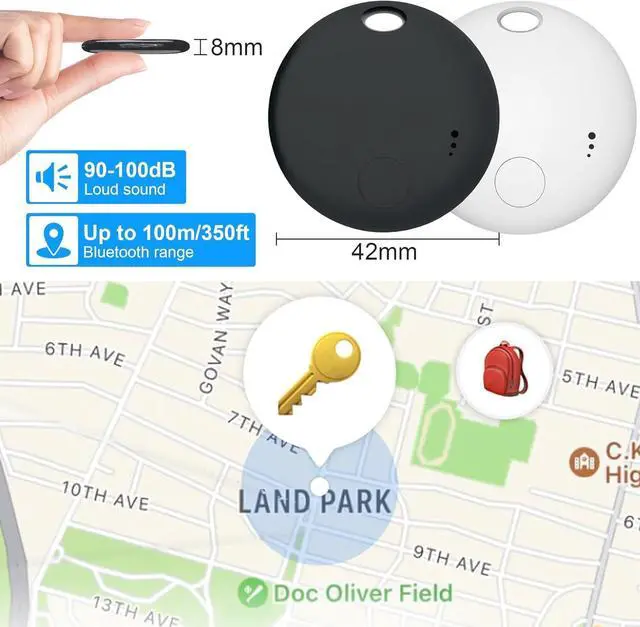 Alt view image 7 of 7 - Tracker Tag 4 Packs Bluetooth Tracker, Smart Tag Locator Tracking Device, Keys Finder and Item Locator,Air Tracker Item Finders with Find My(iOS Only) Track Your Keys (White and Black, 4 Pack)