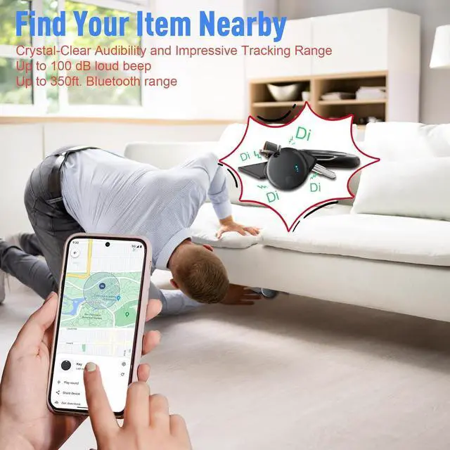 Alt view image 2 of 7 - Tracker Tag 4 Packs Bluetooth Tracker, Smart Tag Locator Tracking Device, Keys Finder and Item Locator,Air Tracker Item Finders with Find My(iOS Only) Track Your Keys (White and Black, 4 Pack)