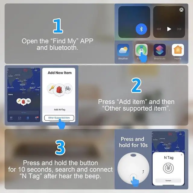 Alt view image 4 of 7 - Tracker Tag 4 Packs Bluetooth Tracker, Smart Tag Locator Tracking Device, Keys Finder and Item Locator,Air Tracker Item Finders with Find My(iOS Only) Track Your Keys (White and Black, 4 Pack)