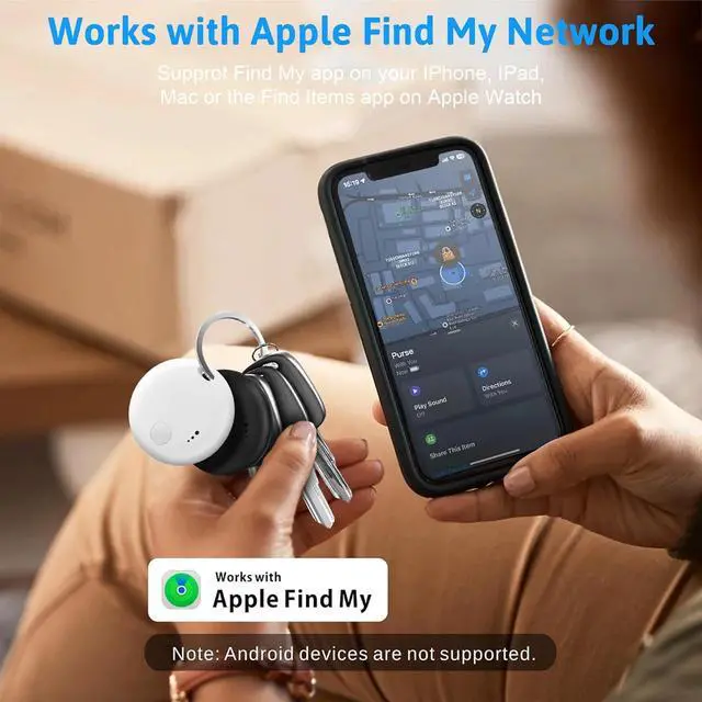 Alt view image 3 of 7 - Tracker Tag 4 Packs Bluetooth Tracker, Smart Tag Locator Tracking Device, Keys Finder and Item Locator,Air Tracker Item Finders with Find My(iOS Only) Track Your Keys (White and Black, 4 Pack)