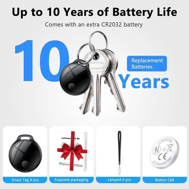 Alt view image 7 of 7 - Air Tracker Tags-4 Pack: Smart Bluetooth Tracker, Compatible with Apple Find My APP (iOS Only) Replaceable Battery, IP67 Waterproof, Suitable for Luggage, Wallets, Backpacks, Keys Tracking Tag, Black