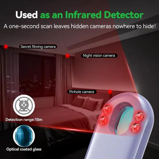 Alt view image 6 of 7 - 3-in-1 Air Tracker Tag 4-Pack (iOS Only), Rechargeable Smart Bluetooth Tracker, 100dB Alarm & Hidden Camera Detection, Compatible with Apple Find My, Item Finder for Keys, Luggage, Wallet, Pet