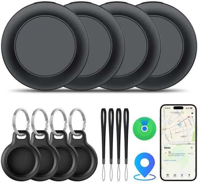 Main image of Air Tracker 4 Pack, Smart Bluetooth Tracker for Apple Find My (iOS Only), IP67 Waterproof Tracker with Keychain, Item Finder and GPS Finder for Keys, Luggage, Wallet, etc, Replaceable Battery