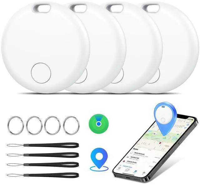 Main image of Air Tracker Tags-4 Pack: Smart Bluetooth Tracker, Item Finder Works with Apple Find My (iOS Only) App, Trakcer Tag Locator for Keys, Luggage, Satchel, weTag mini. (Not for Android Devices)