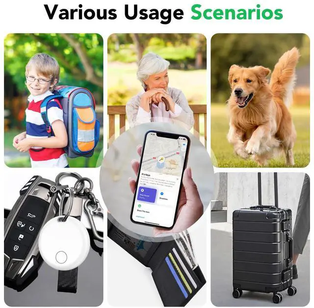 Alt view image 6 of 7 - Air Tracker Tags-4 Pack: Smart Bluetooth Tracker, Item Finder Works with Apple Find My (iOS Only) App, Trakcer Tag Locator for Keys, Luggage, Satchel, weTag mini. (Not for Android Devices)