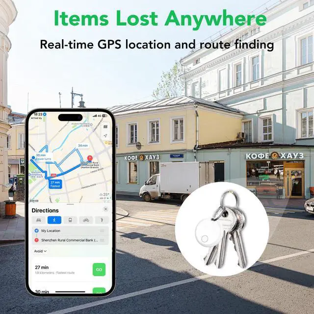 Alt view image 3 of 7 - Air Tracker Tags-4 Pack: Smart Bluetooth Tracker, Item Finder Works with Apple Find My (iOS Only) App, Trakcer Tag Locator for Keys, Luggage, Satchel, weTag mini. (Not for Android Devices)