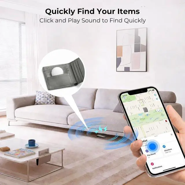 Alt view image 3 of 7 - Air Tracker Tags 4 Pack - Bluetooth Wallet Tracker, Keys Finder Work with Apple Find My (iOS Only), Smart Item Locator Tags for Luggage, Backpack, Phone