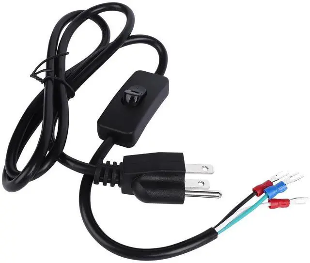 Main image of 4FT Power Cable 3 Prong Grounding Plug, AC Power Cord Extension Cord with Switch On/Off and Fork Terminal Connectors, AC/DC Adapter 18 AWG for Electrical Testing, AC to DC Converter 110V to 12V